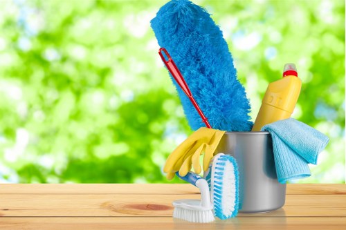 Professional cleaning team preparing for after builders cleaning